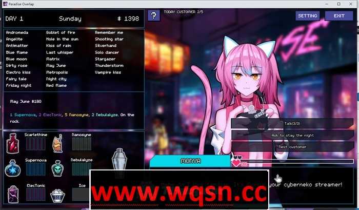 图片[4]-造梦少女游戏【互动SLG/英文/全动态】调酒师的天堂~Paradise Overlap V0.40 PC+安卓VIP破解步兵版全CG【更新/PC+安卓/700M】 - 造梦少女游戏网-造梦少女游戏造梦少女游戏网